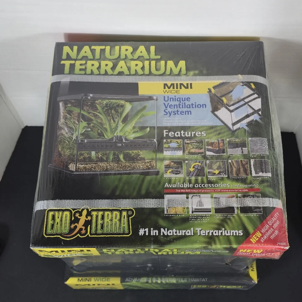 Exo Terra Mini Natural Terrarium 12x12x12 New Advance Glass Reptile Habitat - Picture 3 of 7